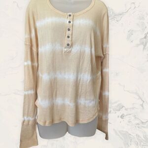 New Billabong Any Day Thermal Long Sleeve T-Shirt - Size XL - White/ cream/Raphi